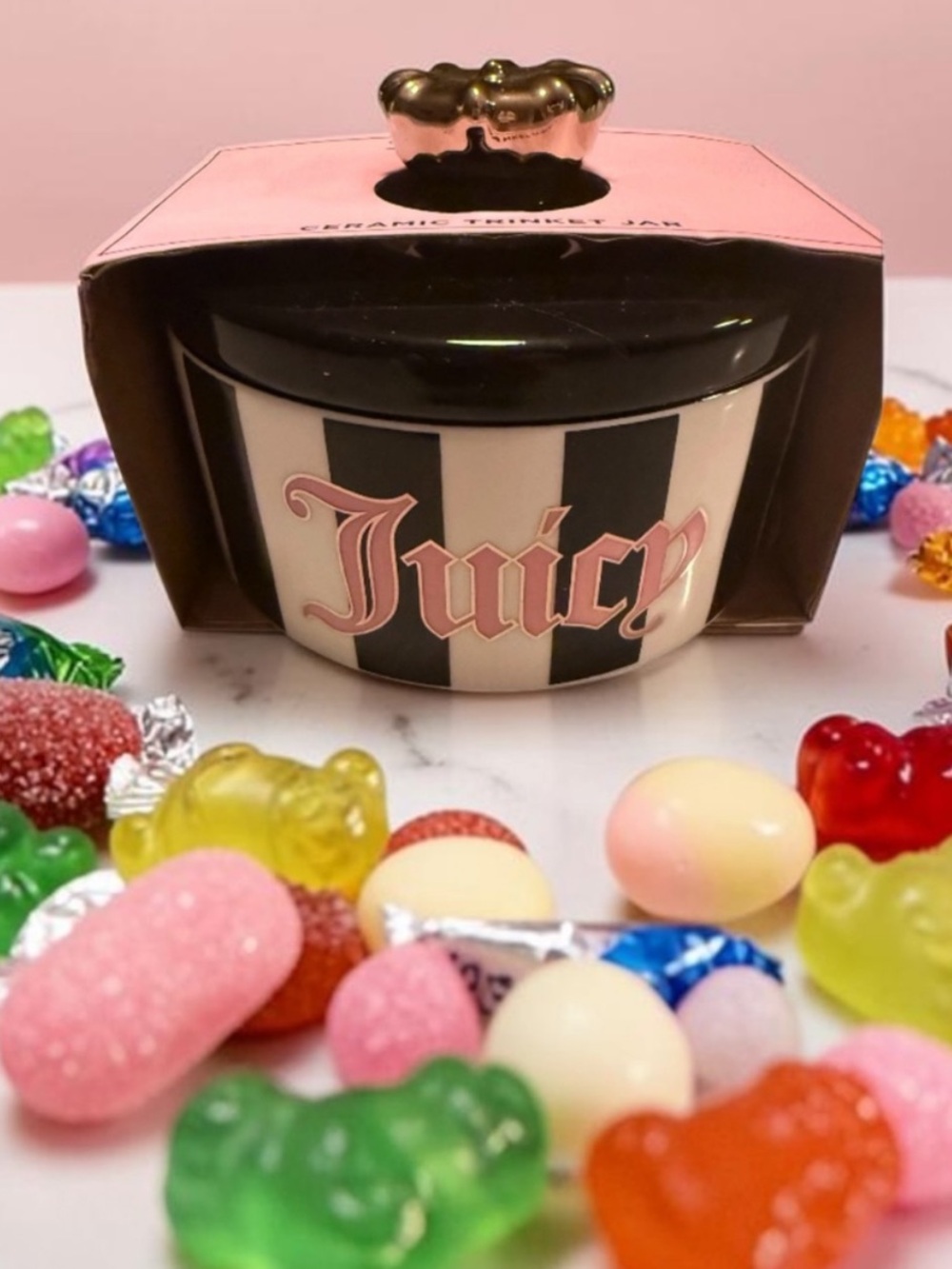 Juicy couture ceramic trinket jar NWT